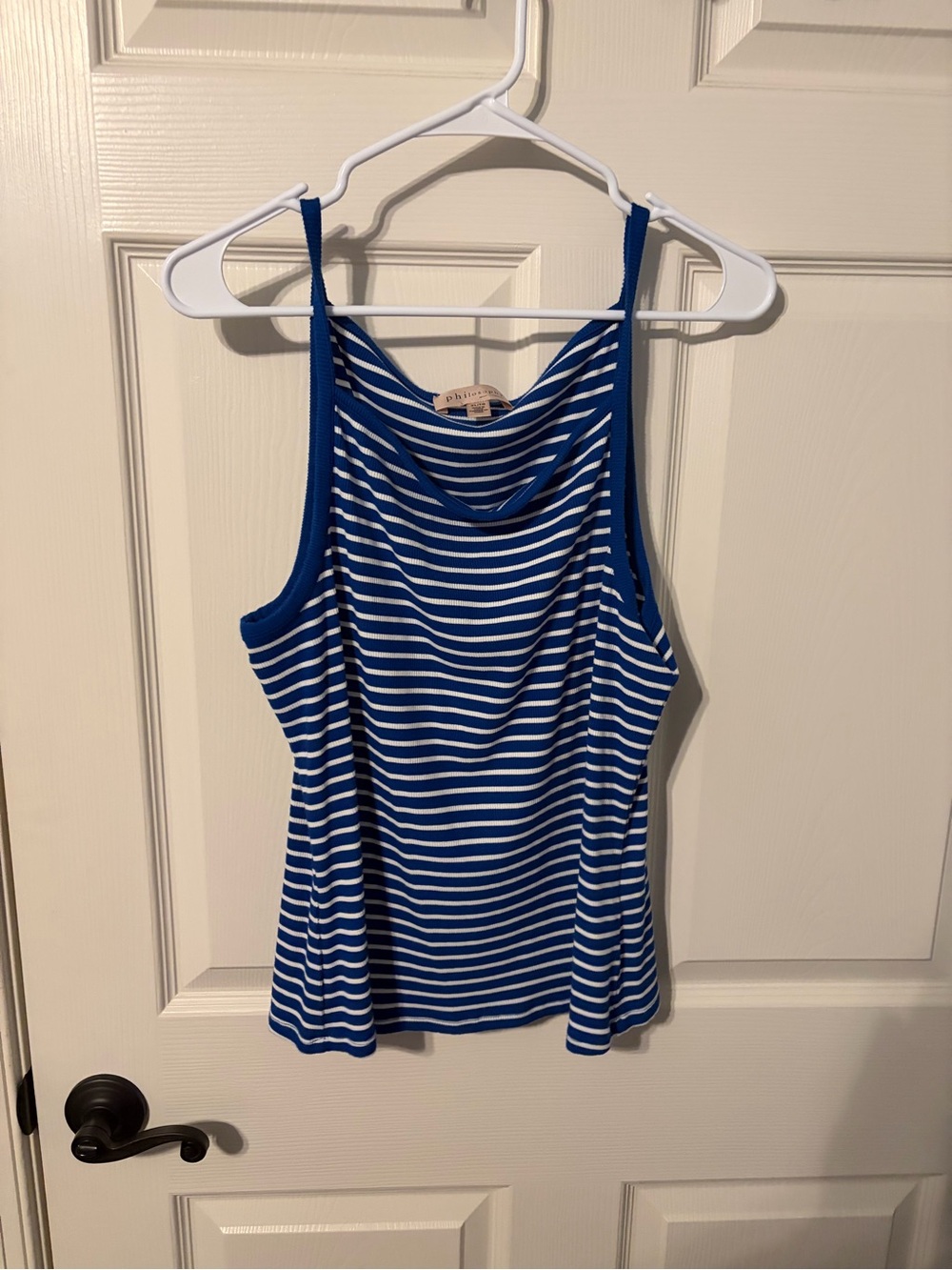 Philosophy Blue and White Striped Tank